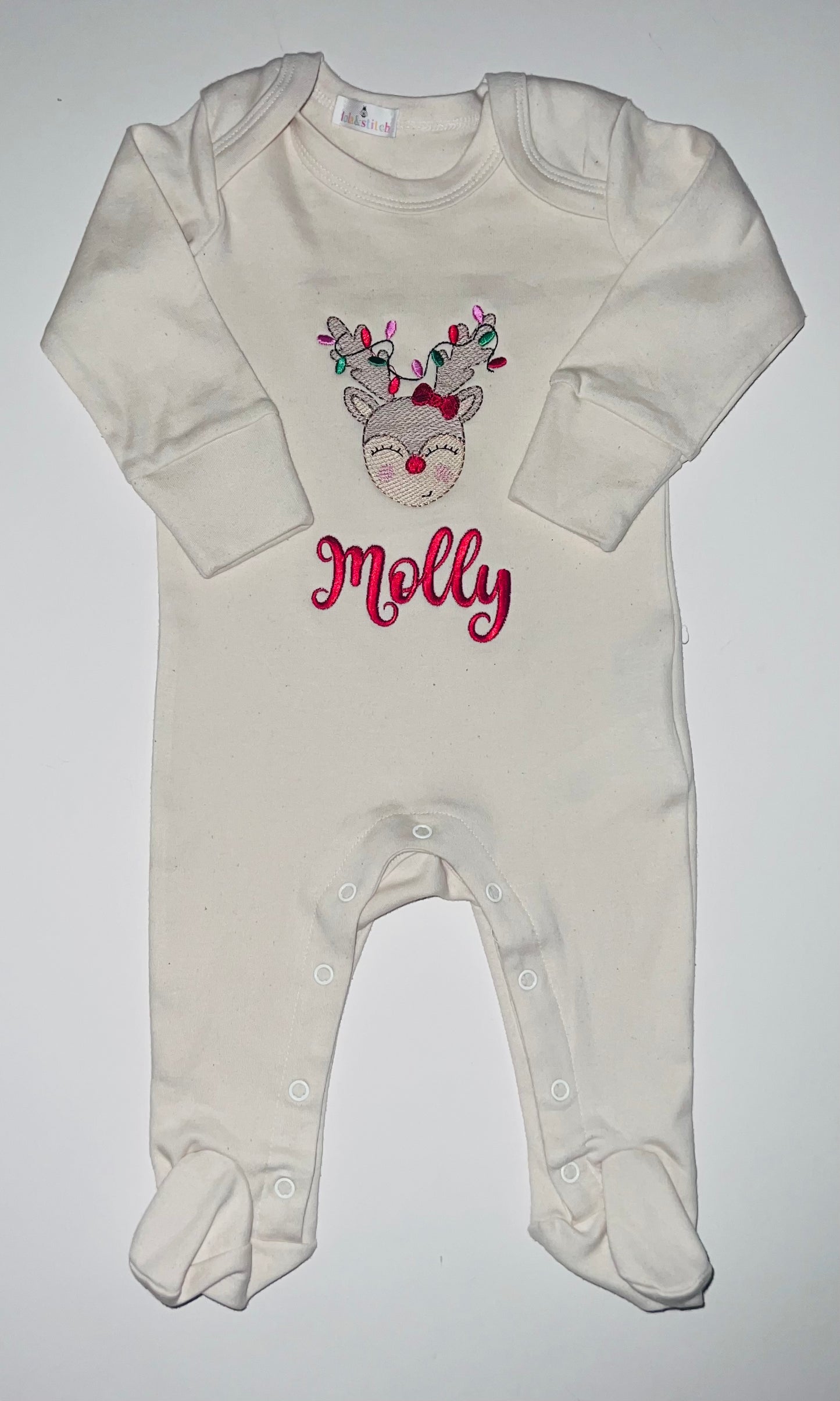 Baby Christmas reindeer Sleepsuit
