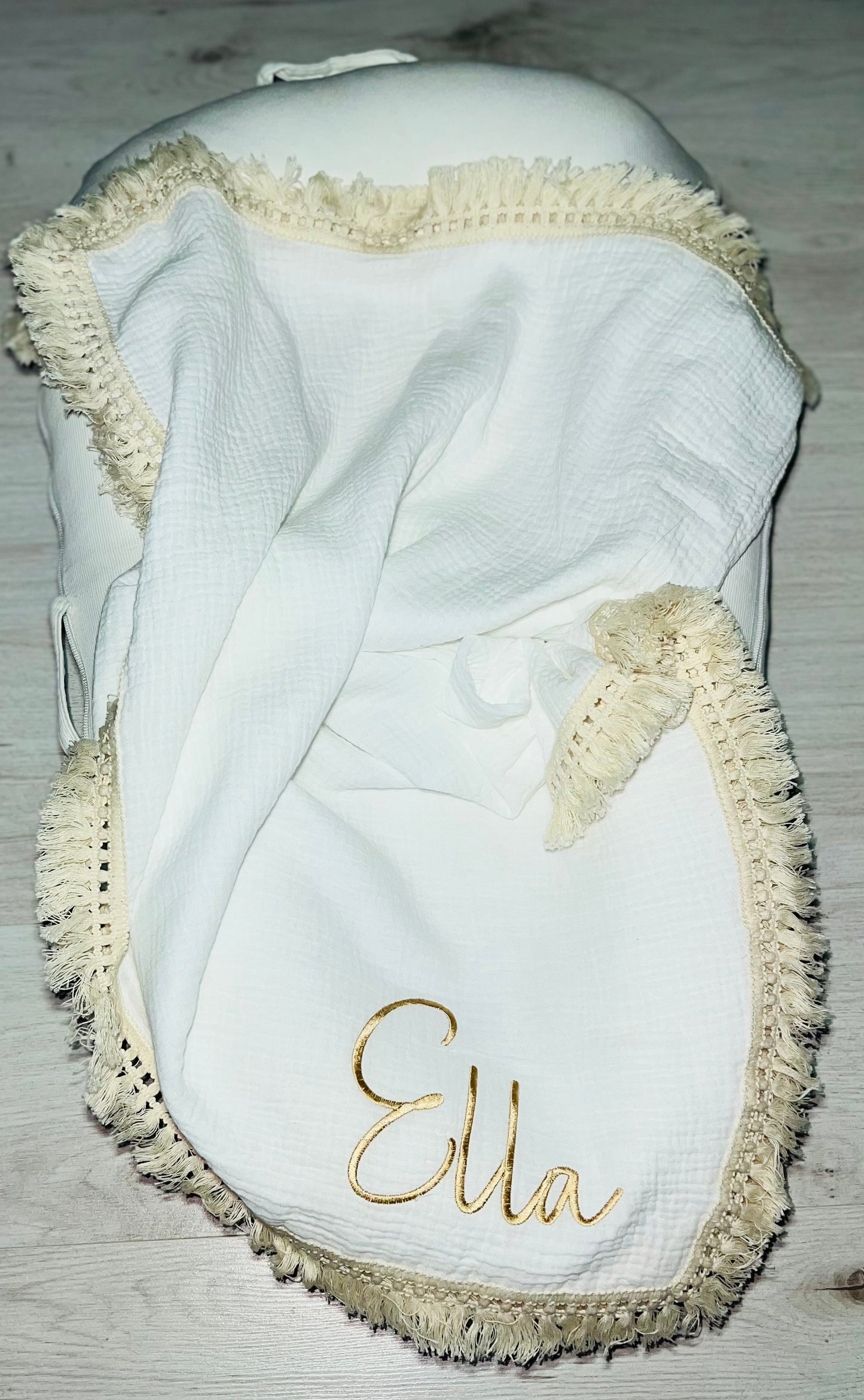 Personalised frill swaddle Blanket