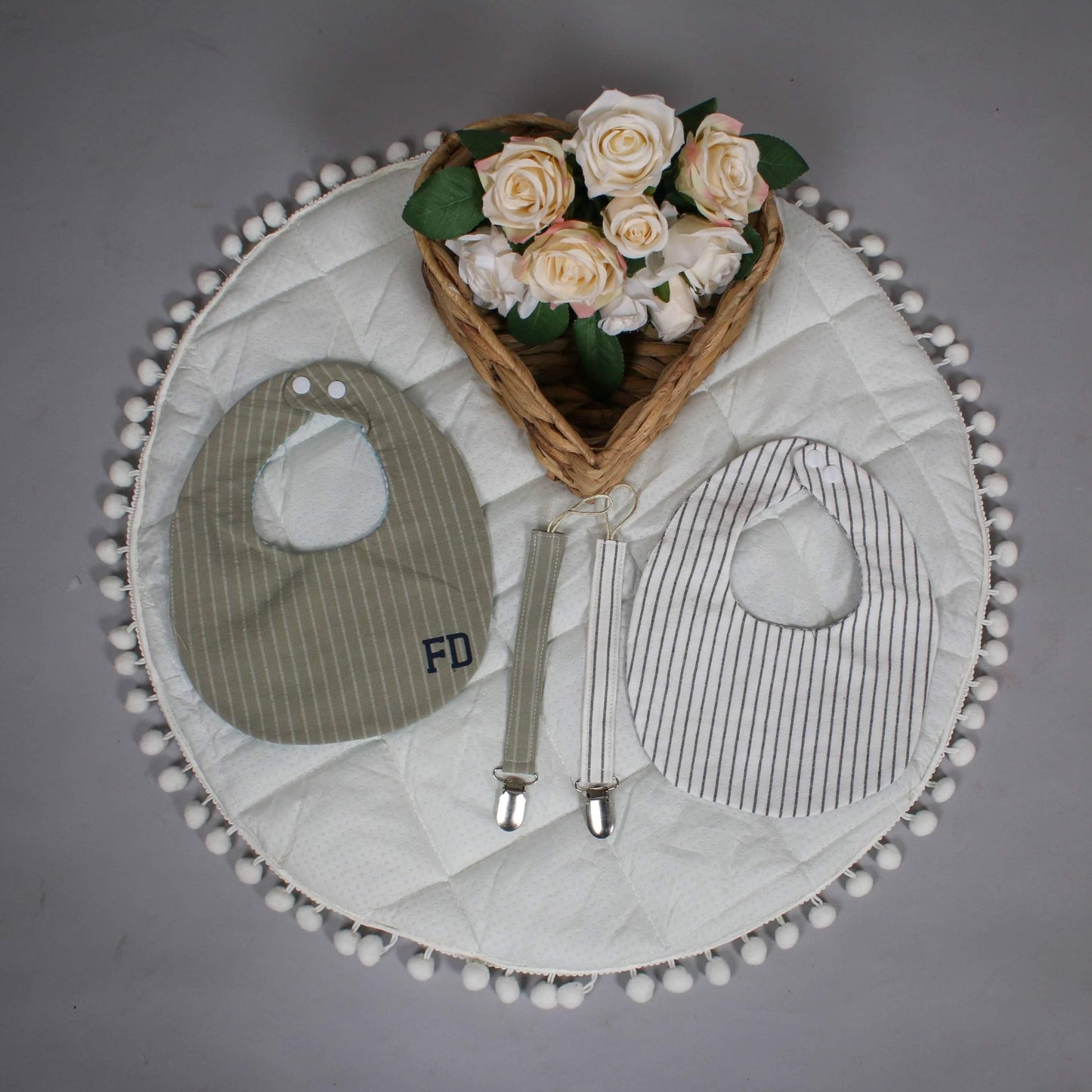 Baby Bib and Dummy Clip Set