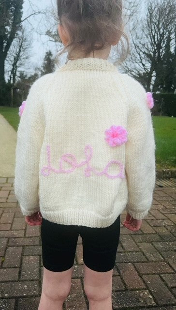 Kids Personalised Floral Knit Cardigan