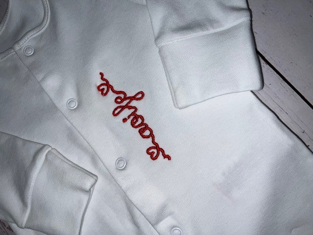 Baby Personalised Heart Sleepsuit