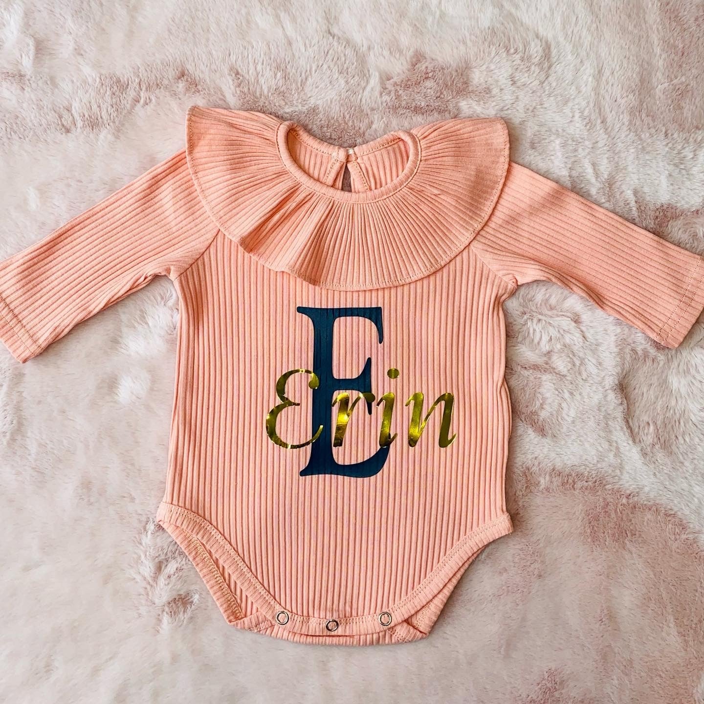 Long Sleeve Ruffle Collar Bodysuit