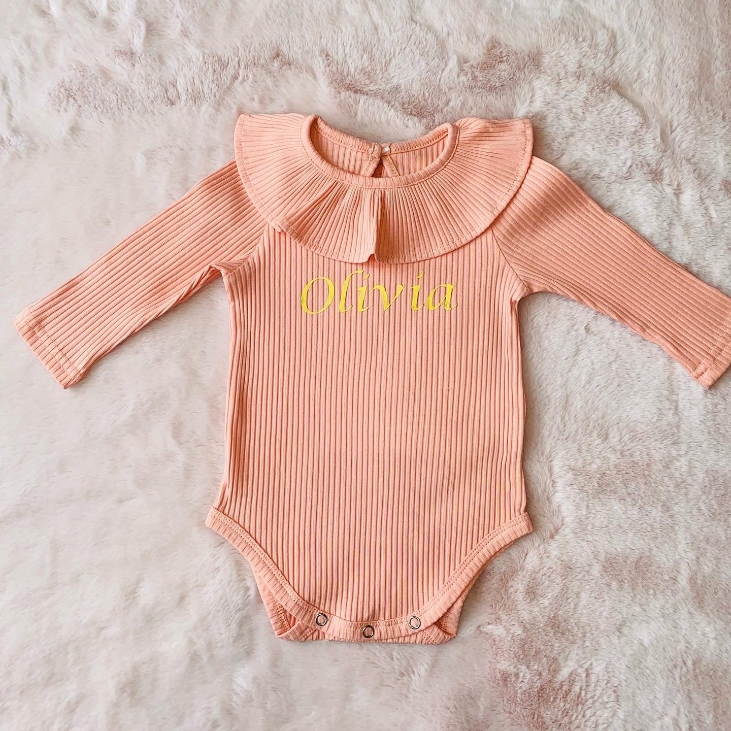 Long Sleeve Ruffle Collar Bodysuit