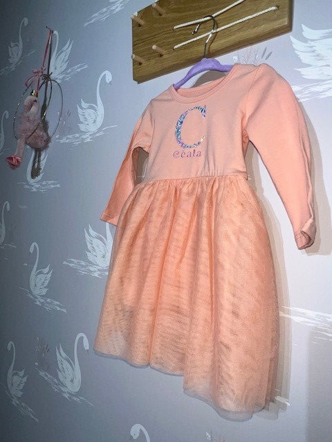 Kid's Personalised Floral Letter Tutu Dress