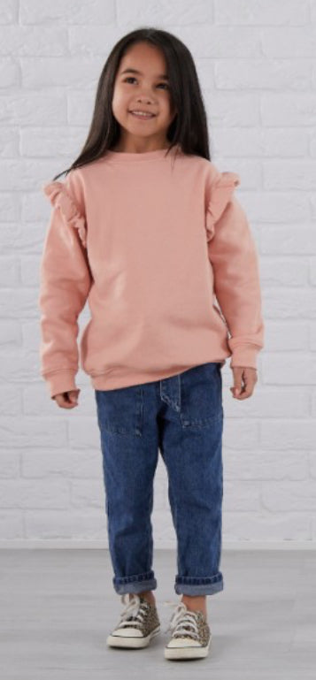 Kids Personalised reindeer frill Sweatshirt
