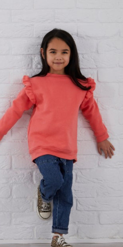Kids Personalised reindeer frill Sweatshirt