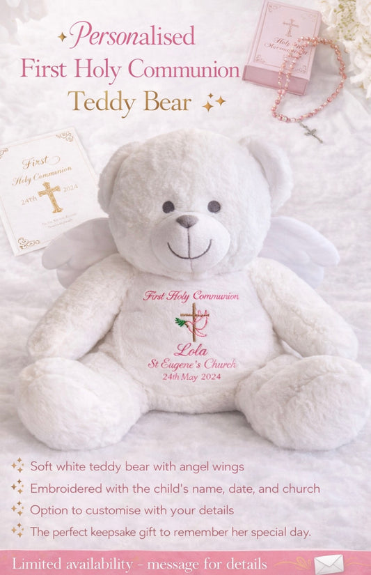 Communion Personalised Angel Teddy